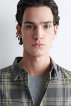 CHECKED COTTON-TWILL SHIRT