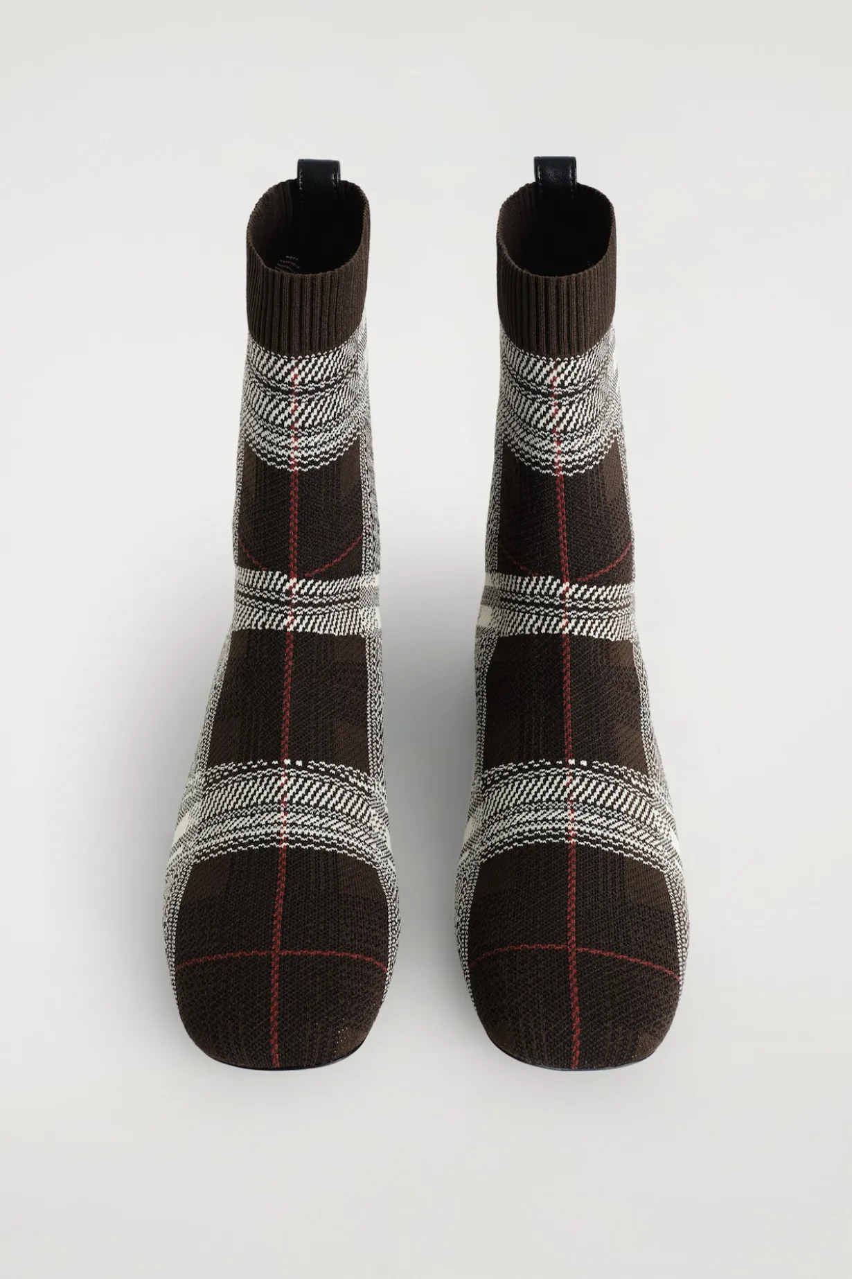 CHECKED KNITTED SOCK BOOTS