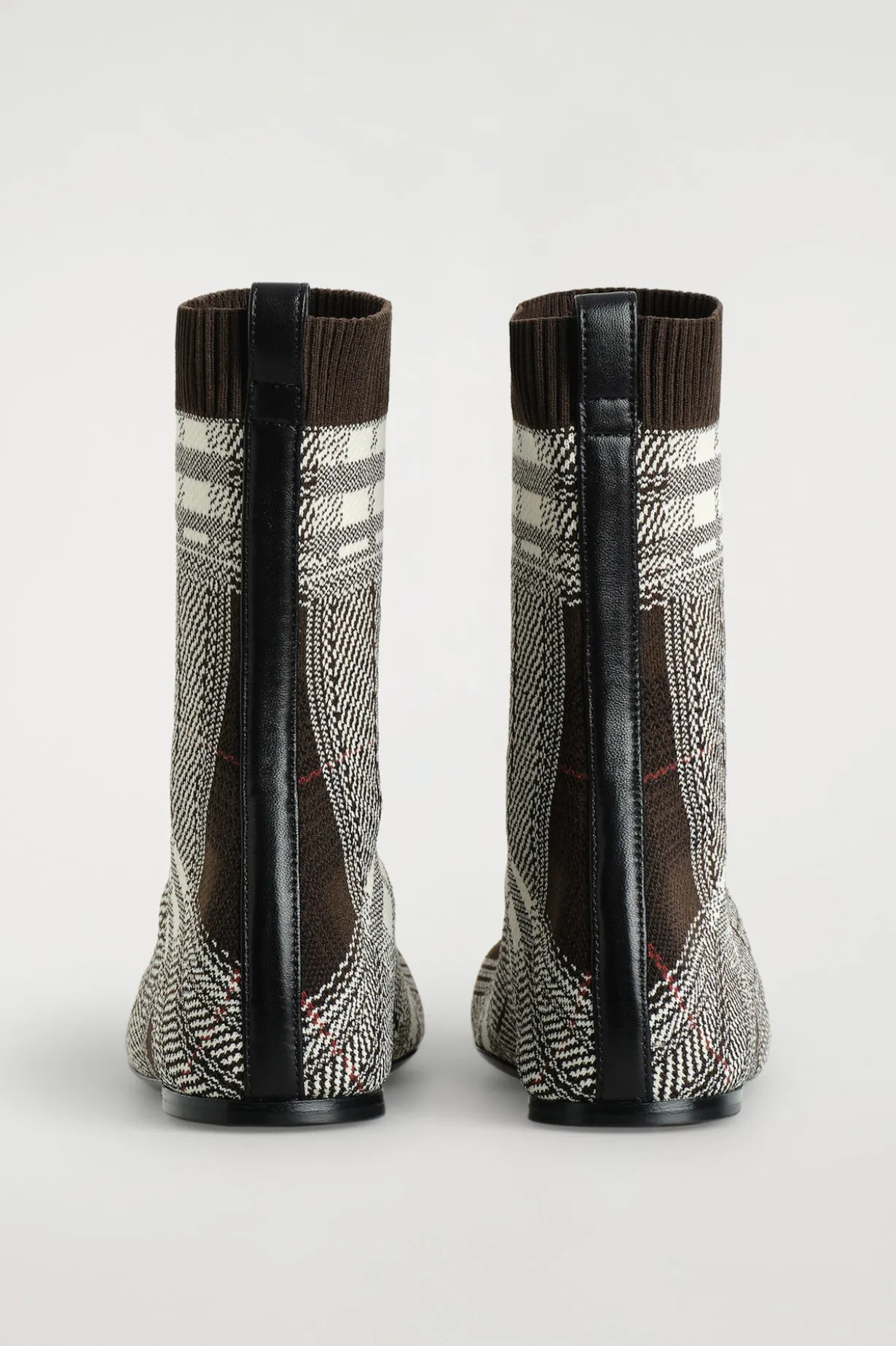 CHECKED KNITTED SOCK BOOTS