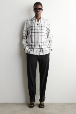 CHECKED LINEN BLAZER