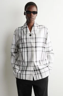 CHECKED LINEN BLAZER