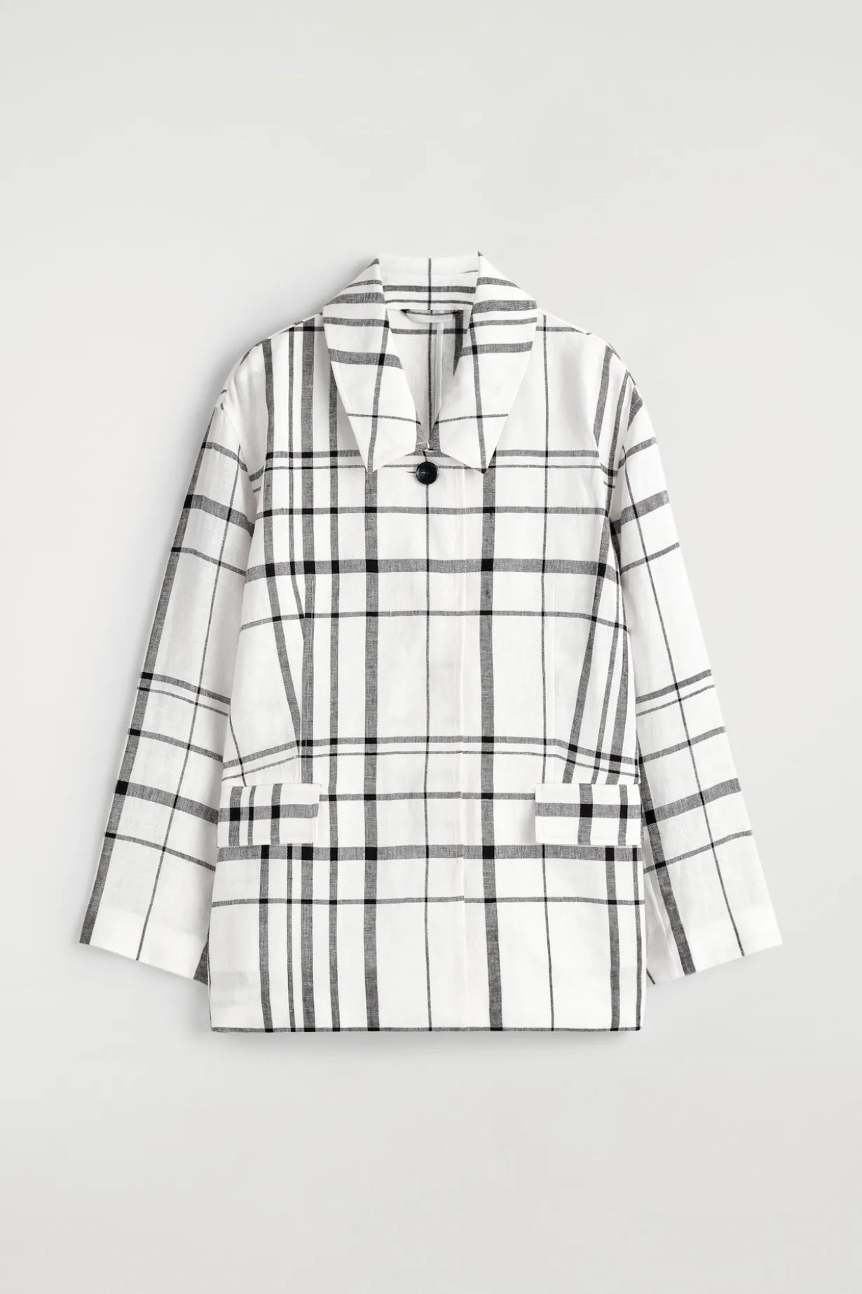 CHECKED LINEN BLAZER