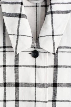 CHECKED LINEN BLAZER