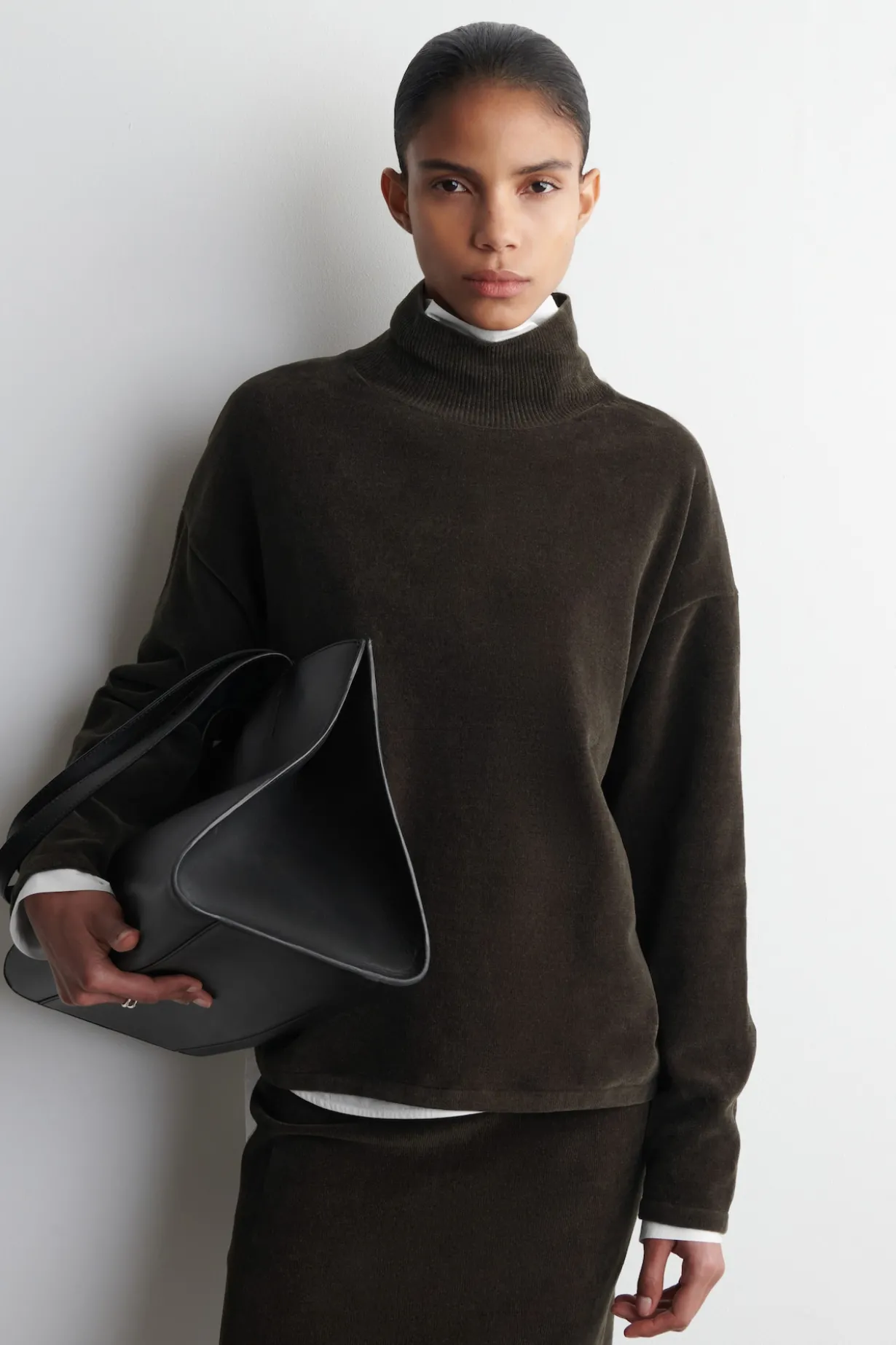 CHENILLE MOCK-NECK SWEATER