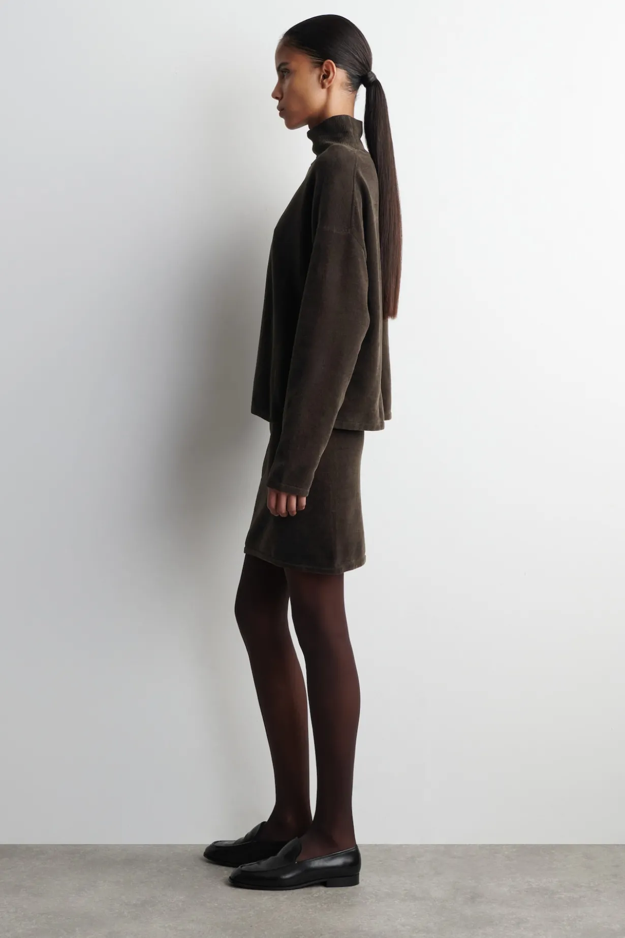 CHENILLE MOCK-NECK SWEATER
