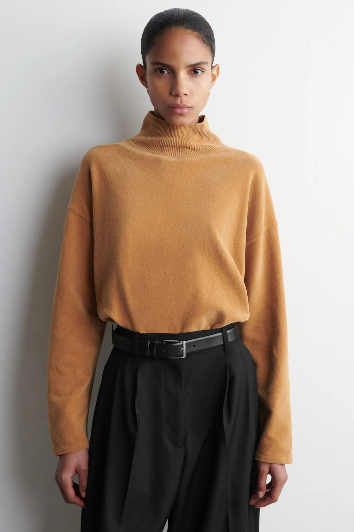 CHENILLE MOCK-NECK SWEATER
