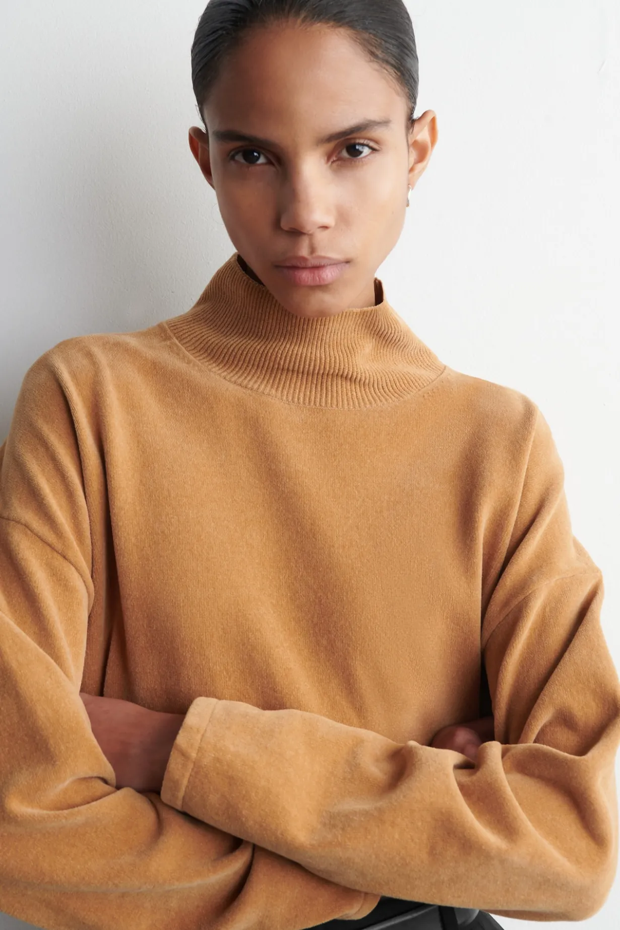 CHENILLE MOCK-NECK SWEATER