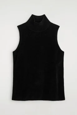 CHENILLE MOCK-NECK VEST