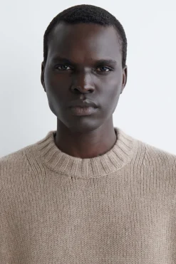 CHUNKY PURE CASHMERE CREW-NECK SWEATER