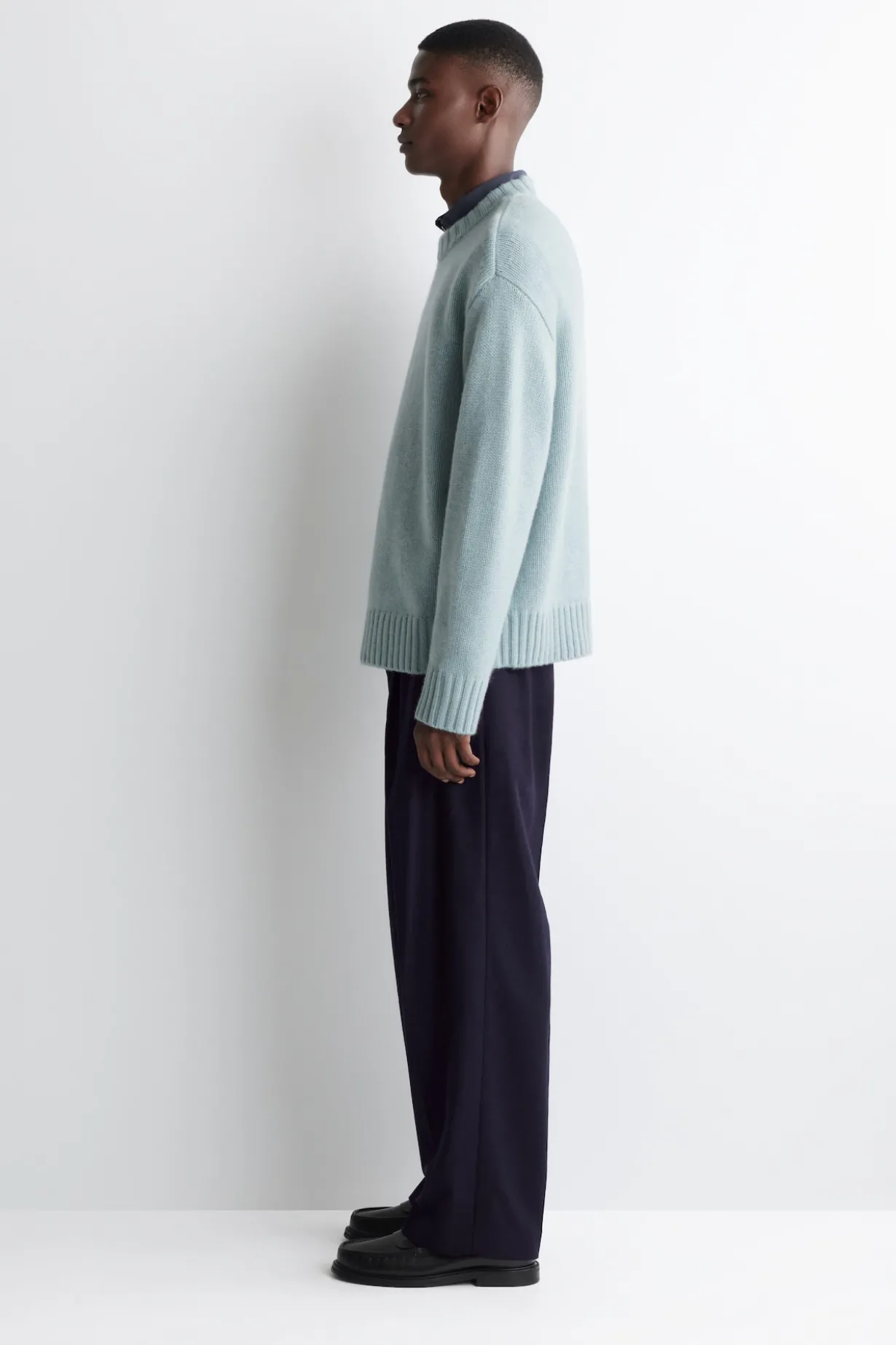 CHUNKY PURE CASHMERE CREW-NECK SWEATER