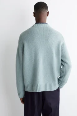 CHUNKY PURE CASHMERE CREW-NECK SWEATER