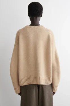CHUNKY PURE CASHMERE CREW-NECK SWEATER