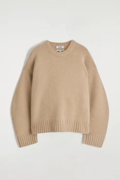 CHUNKY PURE CASHMERE CREW-NECK SWEATER