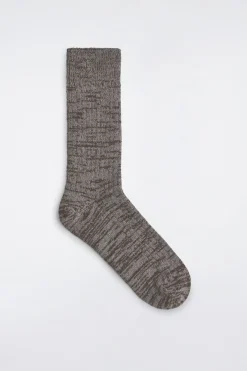 CHUNKY RIBBED WOOL-BLEND SOCKS