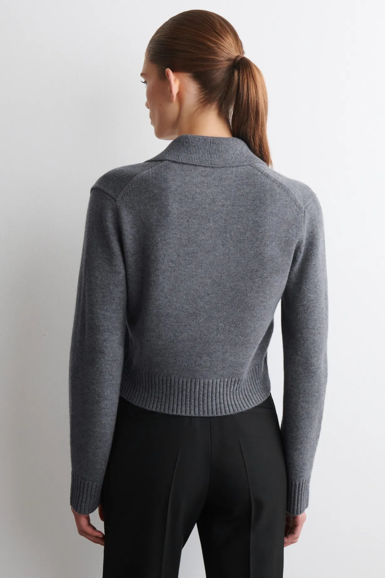 COLLARED MERINO WOOL CARDIGAN