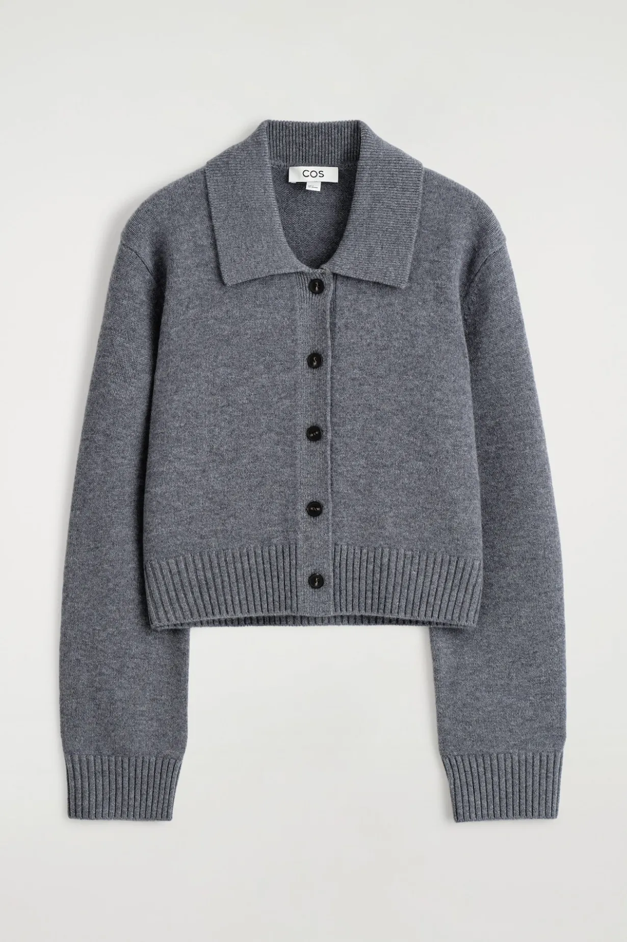 COLLARED MERINO WOOL CARDIGAN