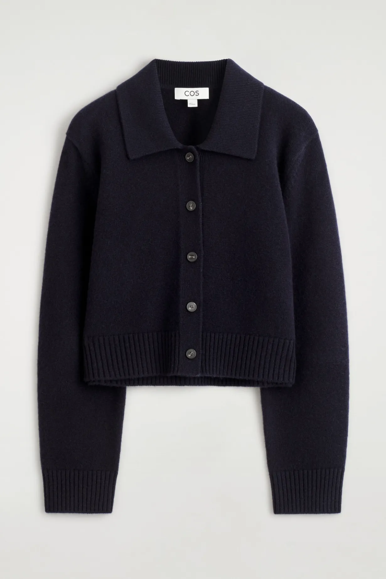 COLLARED MERINO WOOL CARDIGAN
