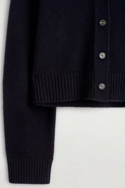 COLLARED MERINO WOOL CARDIGAN