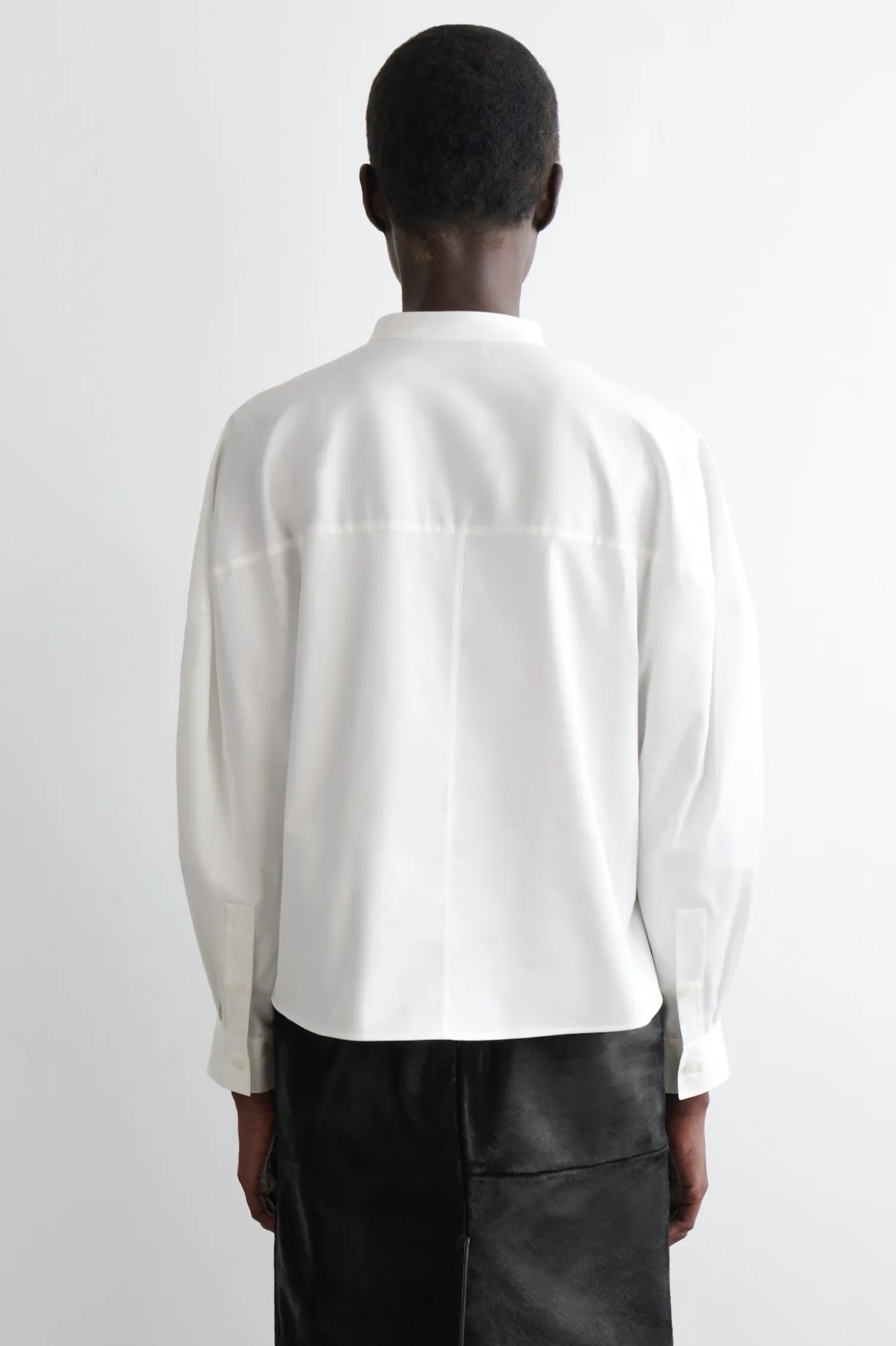 COLLARLESS COTTON SHIRT