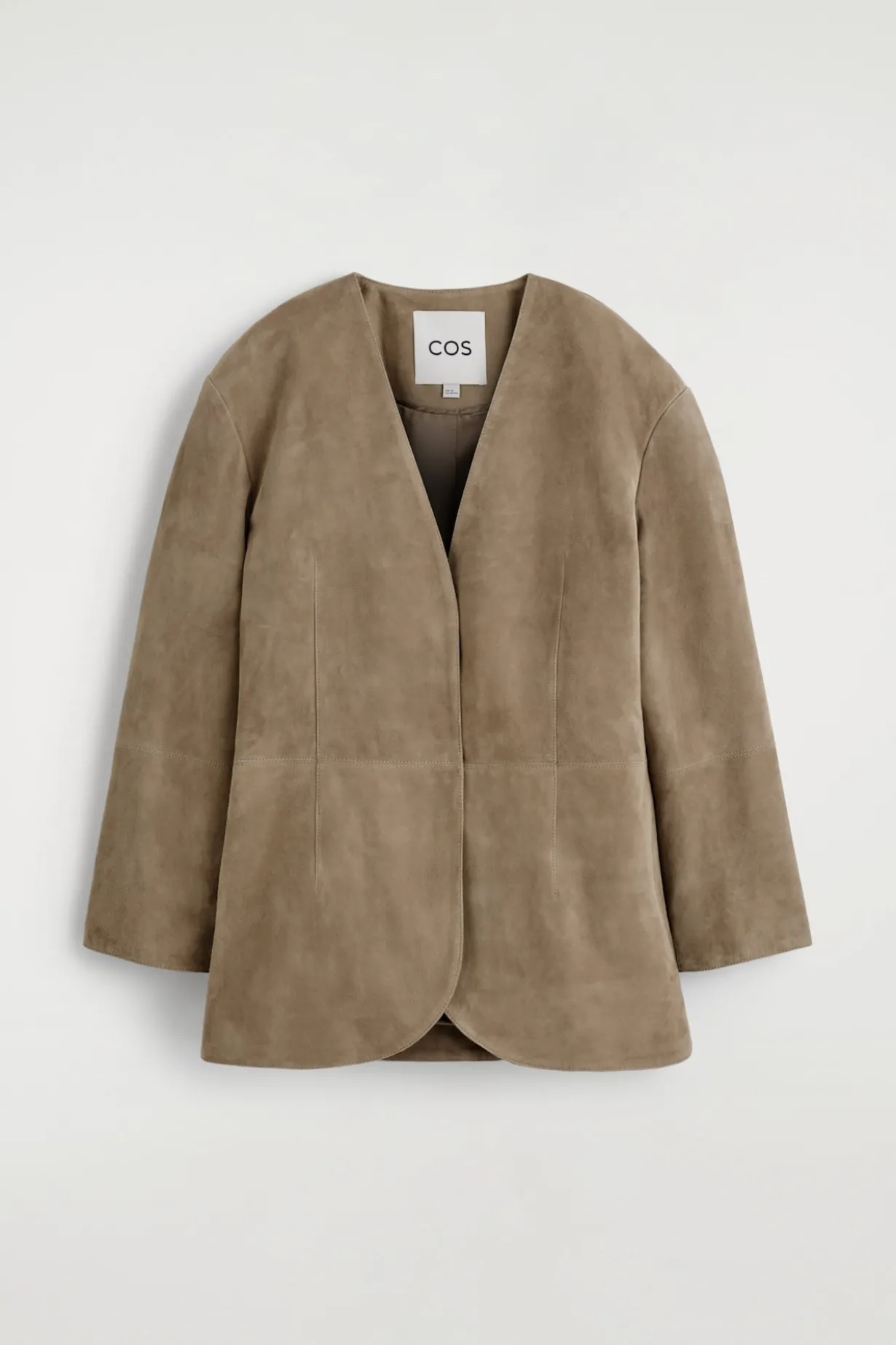 COLLARLESS SUEDE BLAZER