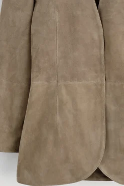 COLLARLESS SUEDE BLAZER