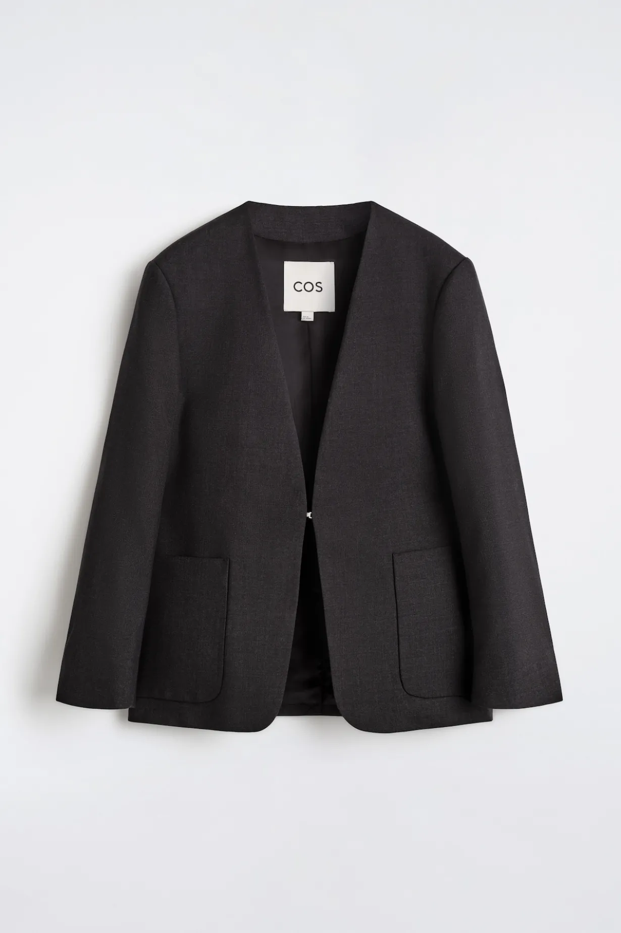 COLLARLESS WOOL BLAZER