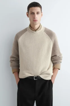 COLOUR-BLOCK CASHMERE SWEATER