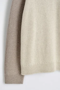 COLOUR-BLOCK CASHMERE SWEATER