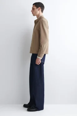 CONTRAST-PANEL COTTON OVERSHIRT