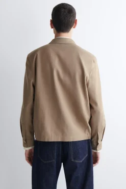 CONTRAST-PANEL COTTON OVERSHIRT