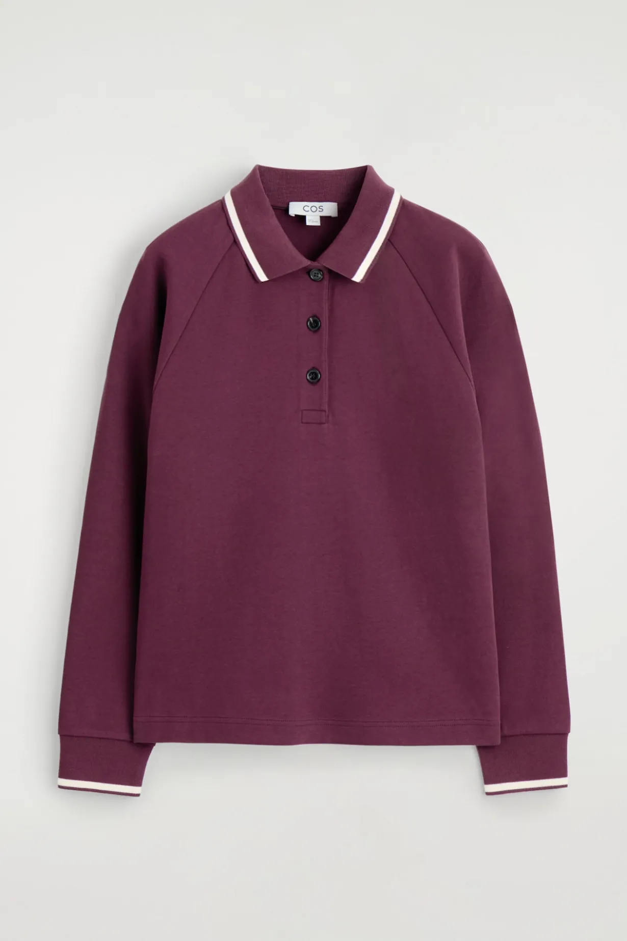 CONTRAST-TIPPED COTTON POLO TOP