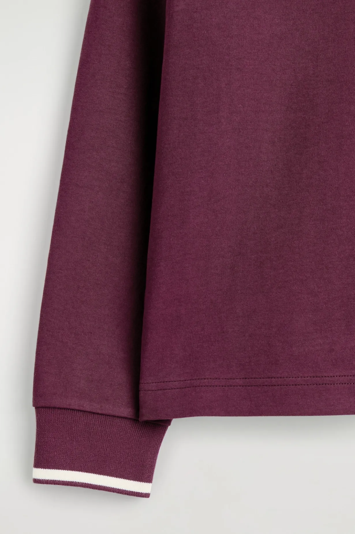 CONTRAST-TIPPED COTTON POLO TOP