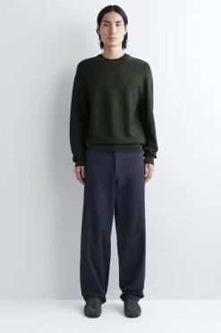 CONTRAST-TIPPED CREW-NECK SWEATER