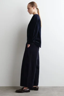 CORDUROY BARREL-LEG PANTS