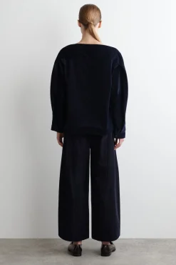 CORDUROY BARREL-LEG PANTS