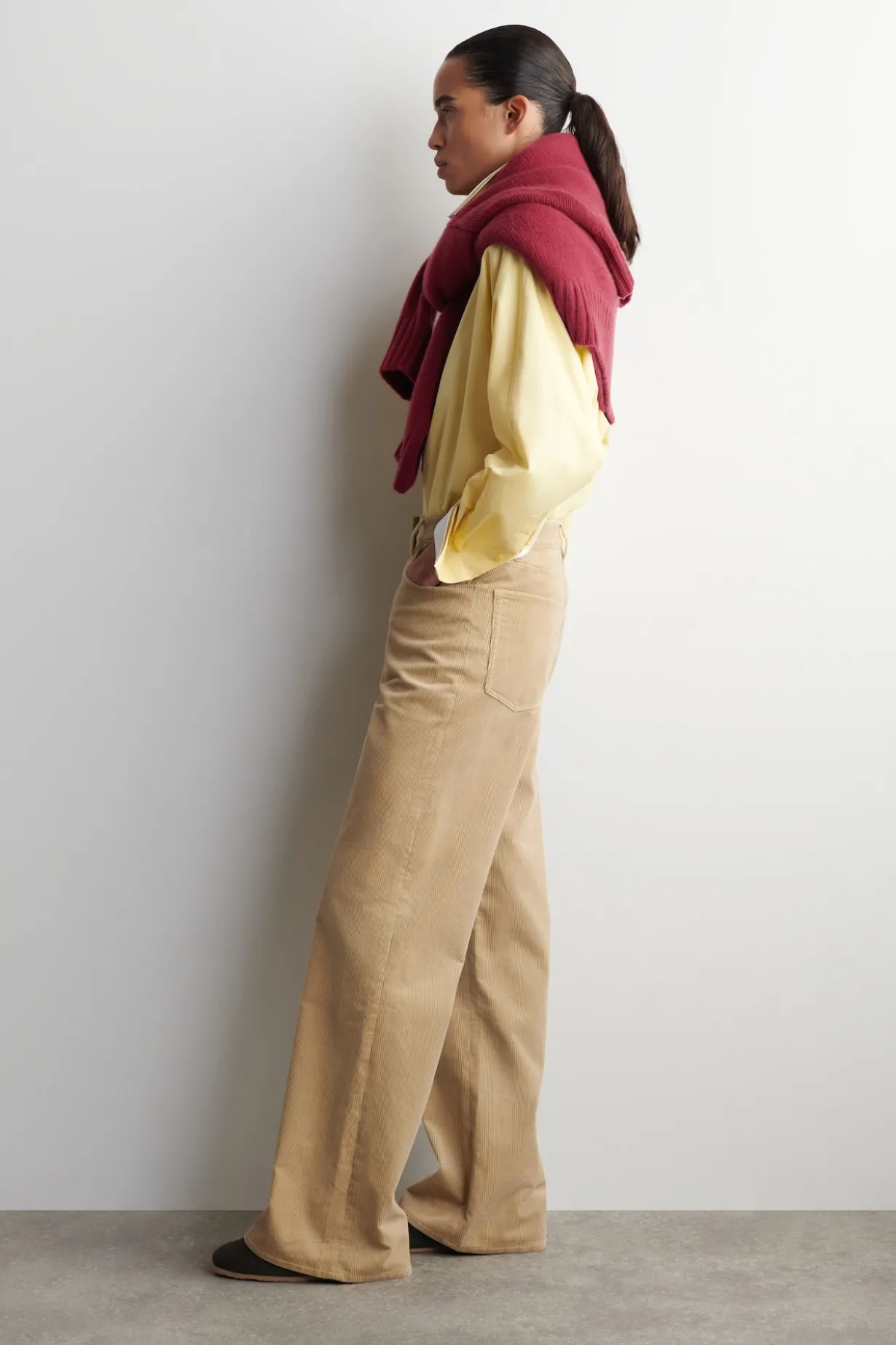 CORDUROY STRAIGHT-LEG PANTS