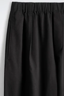 COTTON CROPPED BARREL-LEG PANTS