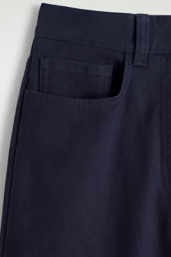 COTTON CROPPED WIDE-LEG TROUSERS