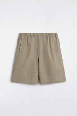 COTTON ELASTICATED KNEE-LENGTH SHORTS