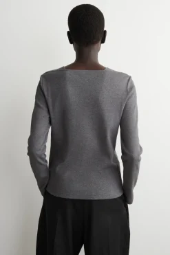 COTTON JERSEY LONG-SLEVELED TOP
