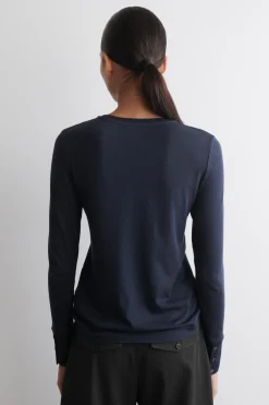 COTTON JERSEY LONG-SLEVELED TOP