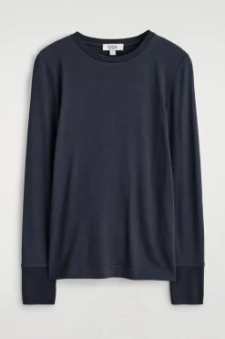 COTTON JERSEY LONG-SLEVELED TOP