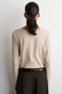 COTTON JERSEY LONG-SLEVELED TOP
