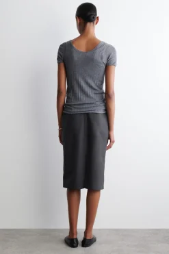 COTTON PENCIL SKIRT