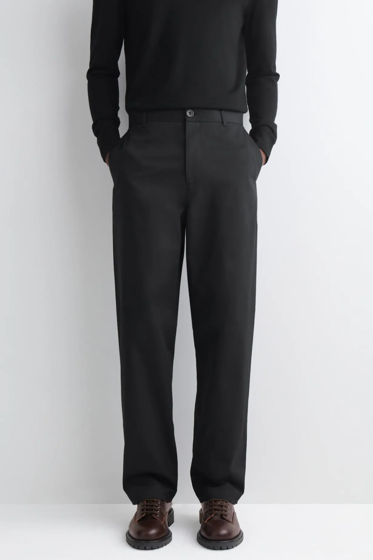 COTTON STRAIGHT-LEG CHINOS