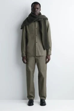 COTTON STRAIGHT-LEG PANTS