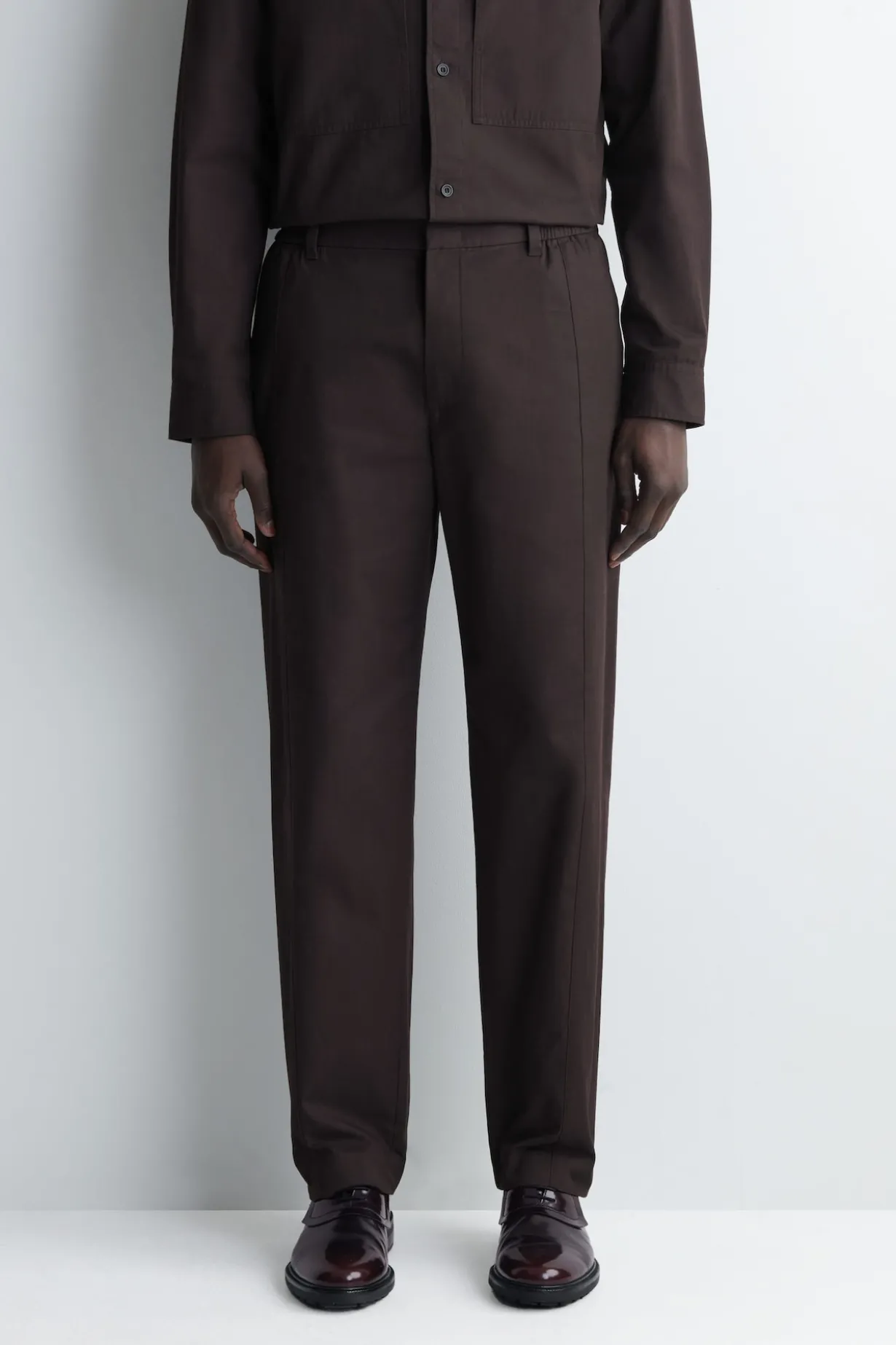 COTTON STRAIGHT-LEG PANTS
