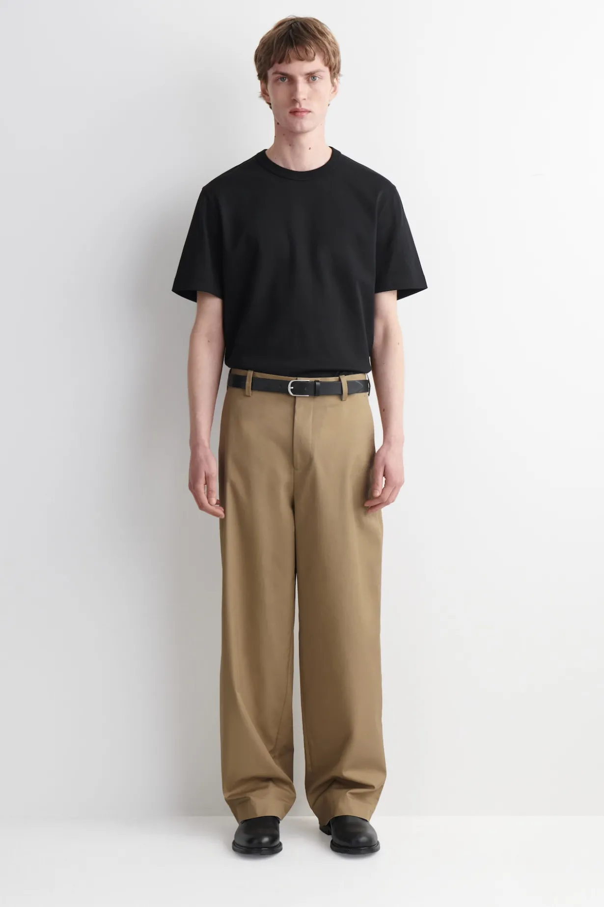 COTTON WIDE-LEG PANTS