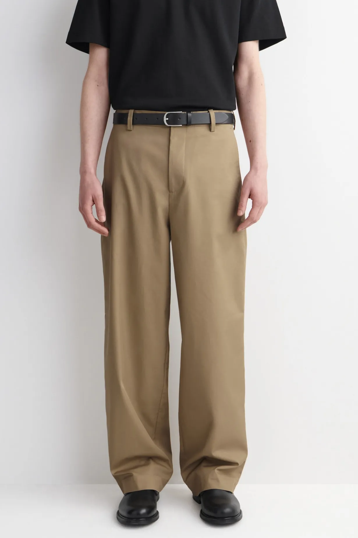 COTTON WIDE-LEG PANTS