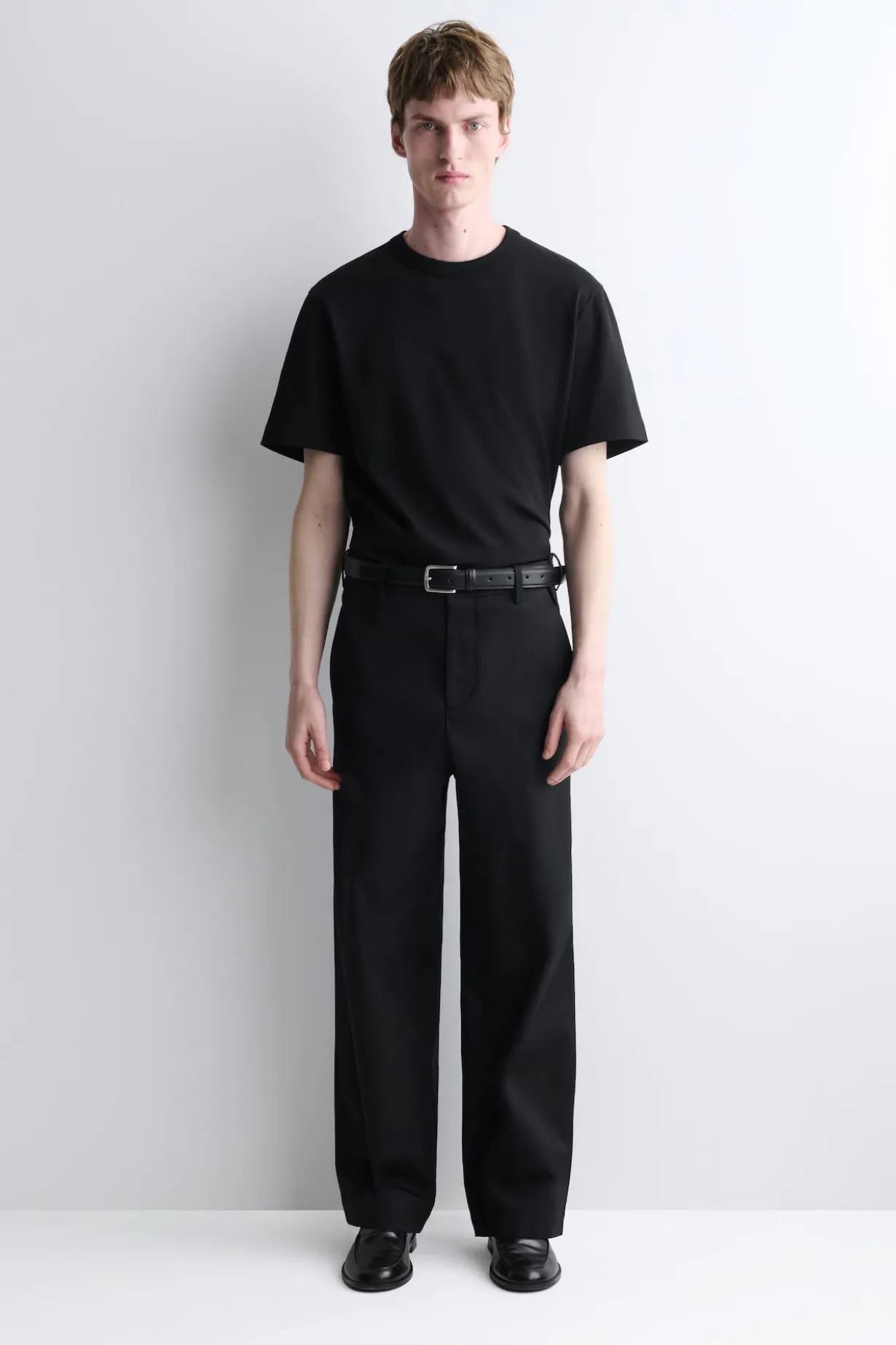 COTTON WIDE-LEG PANTS
